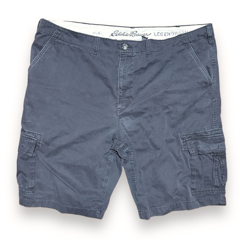 Eddie Bauer Legend Wash Gray Cargo Shorts Men’s Size 46 Tall 100% Cotton